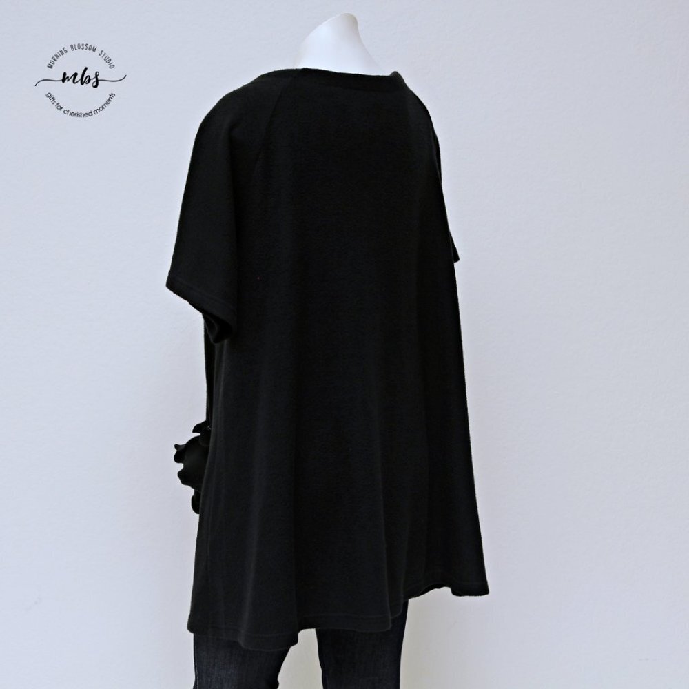 Piko 1988 By Anthropologie Pom Pom Flowy‎ Long Open Cardigan Black Women Size  M - Picture 4 of 10